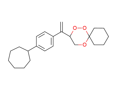 Molecular Structure of 610780-83-1 (1,2,5-Trioxaspiro[5.5]undecane, 3-[1-(4-cycloheptylphenyl)ethenyl]-)