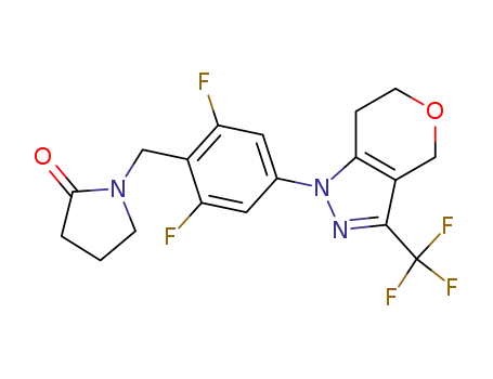 1-({2,6-difluoro-4-[3-(trifluoromethyl)-6,7-dihydropyrano[4,3-c]pyrazol-1(4H)-yl]phenyl}methyl)-2-pyrrolidinone