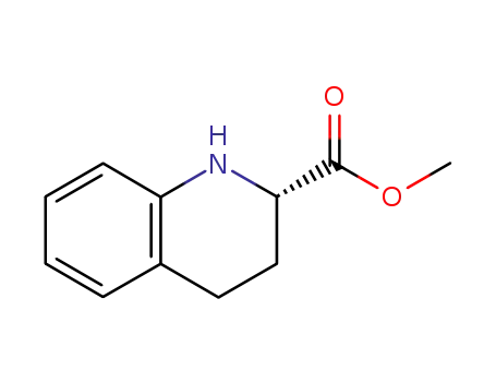 Molecular Structure of 63492-82-0 ((S)-1,2,3,4-TETRAHYDRO-QUINOLINE-2-CARBOXYLIC ACID METHYL ESTER)