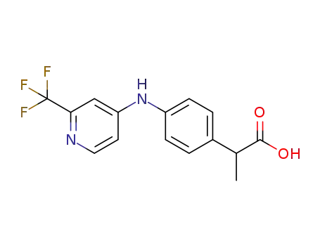 Molecular Structure of 1210909-06-0 (2-(4-((2-(trifluoromethyl)pyridin-4-yl)amino)phenyl)propanoic acid)