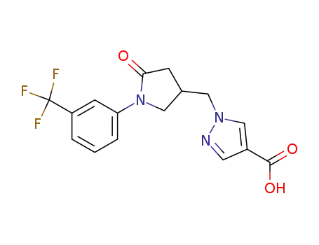 1-[5-oxo-1-(3-trifluoromethyl-phenyl)-pyrrolidin-3-ylmethyl]-1H-pyrazole-4-carboxylic acid