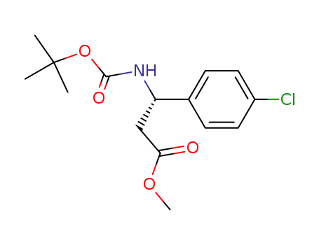 Molecular Structure of 1143534-07-9 ((S)-methyl 3-(tert-butoxycarbonyl)-3-(4-chlorophenyl)propanoate)
