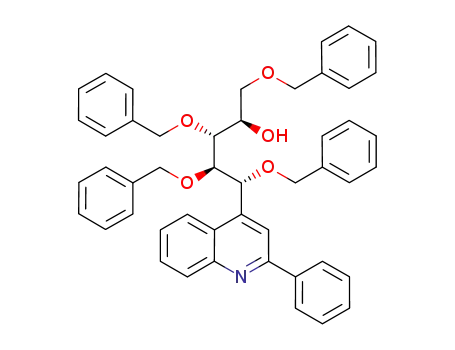 Molecular Structure of 1206526-23-9 ((1R)-1,2,3,5-tetra-O-benzyl-1-C-(2-phenylquinolin-4-yl)-D-arabinitol)