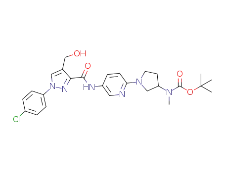 tert-butyl 1-(5-(1-(4-chlorophenyl)-4-(hydroxymethyl)-1H-pyrazole-3-carboxamido)pyridin-2-yl)pyrrolidin-3-yl(methyl)carbamate