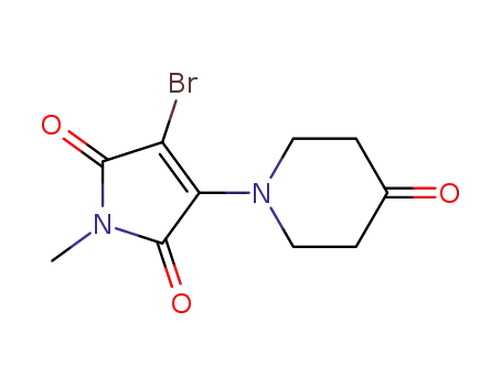 Molecular Structure of 1202376-63-3 (3-bromo-1-methyl-4-(4-oxopiperidin-1-yl)-1H-pyrrole-2,5-dione)