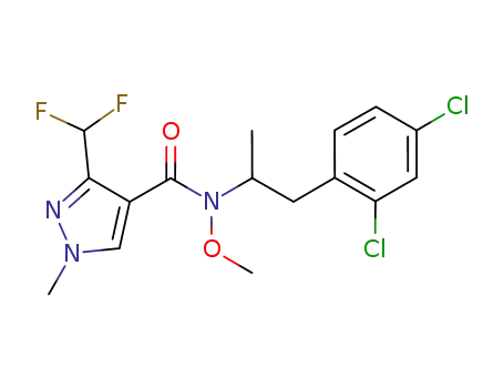Molecular Structure of 1228284-63-6 (N-[1-(2,4-dichlorophenyl)propan-2-yl]-3-(difluoromethyl)-N-methoxy-1-methyl-1H-pyrazole-4-carboxamide)