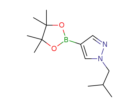 Molecular Structure of 1036757-43-3 (1H-Pyrazole, 1-(2-Methylpropyl)-3-(4,4,5,5-tetraMethyl-1,3,2-dioxaborolan-2-yl)-)