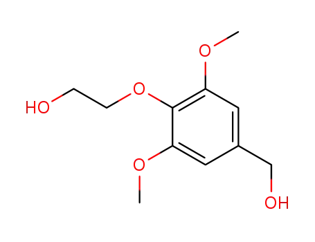 Molecular Structure of 918340-08-6 (Benzenemethanol, 4-(2-hydroxyethoxy)-3,5-dimethoxy-)