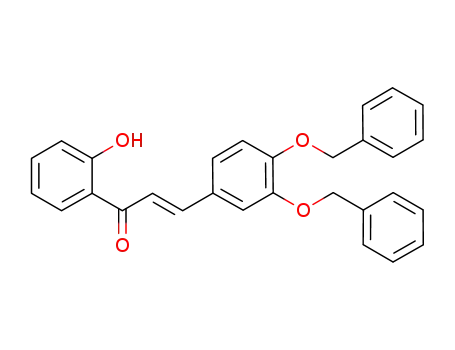 Molecular Structure of 1148010-41-6 ((E)-3-(3',4'-bis(benzyloxy)phenyl)-1-(2-hydroxyphenyl)prop-2-en-1-one)
