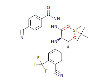 N'-((2R,3R)-3-(tert-butyldimethylsilyl-oxy)-2-(4-cyano-3-(trifluoromethyl)phenylamino)butanoyl)-4-cyanobenzohydrazide
