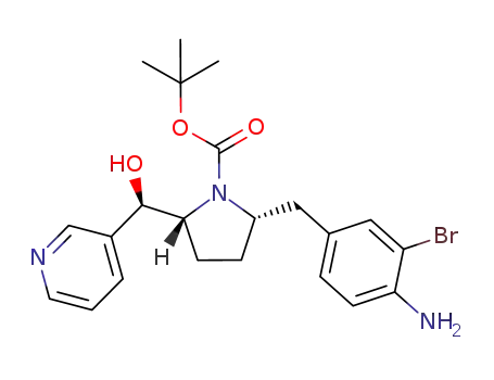 tert-butyl (2S,5R)-2-(4-amino-3-bromobenzyl)-5-[(R)-hydroxy(pyridin-3-yl)methyl]pyrrolidine-1-carboxylate