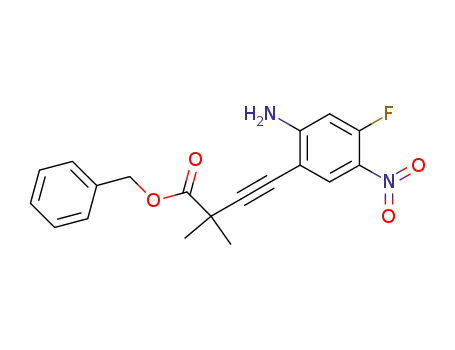 Molecular Structure of 1225589-66-1 (3-Butynoic acid, 4-(2-aMino-4-fluoro-5-nitrophenyl)-2,2-diMethyl-, phenylMethyl ester)
