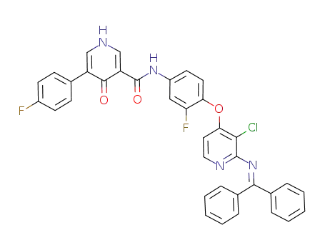 N-(4-(3-chloro-2-(diphenylmethyleneamino)pyridin-4-yloxy)-3-fluorophenyl)-5-(4-fluorophenyl)-4-oxo-1,4-dihydropyridine-3-carboxamide