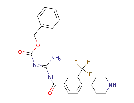 Molecular Structure of 1204331-51-0 (N-(4-piperidin-4-yl-3-trifluoromethyl-benzoyl)-N'-(carbobenzyloxy)-guanidine)