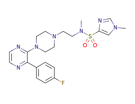 1-methyl-1H-imidazole-4-sulfonic acid {2-[3'-(4-fluoro-phenyl)-2,3,5,6-tetrahydro-[1,2']bipyrazinyl-4-yl]-ethyl}-methyl-amide