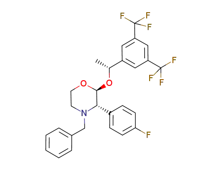 (+/-)-trans-4-benzyl-2-[2-(3,5-bis-trifluoromethylphenyl)ethoxy]-3-(4-fluorophenyl)morphine