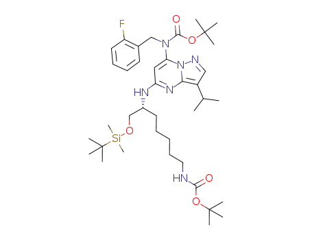 [(R)-6-{7-[tert-butoxycarbonyl-(2-fluoro-benzyl)-amino]-3-isopropyl-pyrazolo[1,5-a]pyrimidin-5-ylamino}-7-(tert-butyl-dimethyl-silanyloxy)-heptyl]-carbamic acid tert-butyl ester