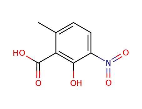 Molecular Structure of 654684-13-6 (Benzoic acid, 2-hydroxy-6-methyl-3-nitro- (9CI))