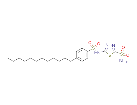 Molecular Structure of 1191951-78-6 (5-(4-dodecylphenylsulfonamido)-1,3,4-thiadiazole-2-sulfonamide)