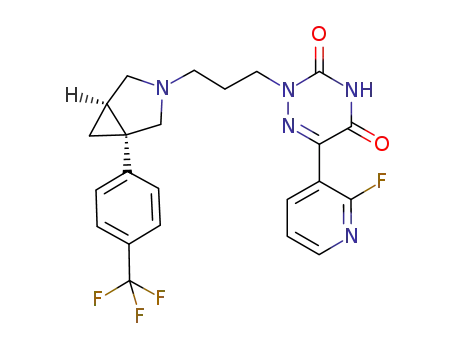 6-(2-fluoro-3-pyridinyl)-2-(3-{(1S,5R)-1-[4-(trifluoromethyl)phenyl]-3-azabicyclo[3.1.0]hex-3-yl}propyl)-1,2,4-triazine-3,5(2H,4H)-dione