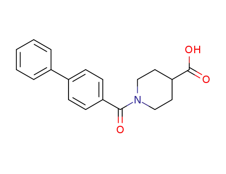 Molecular Structure of 147958-95-0 (1-(Biphenyl-4-carbonyl)-piperidine-4-carboxylic acid)