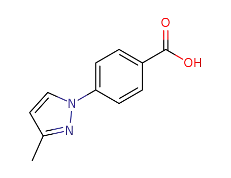 Molecular Structure of 72899-91-3 (Benzoic acid, 4-(3-methyl-1H-pyrazol-1-yl)-)