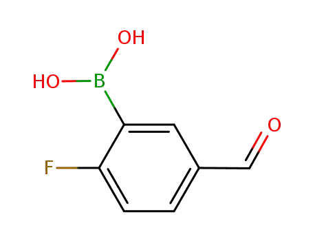 Molecular Structure of 352534-79-3 (2-Fluoro-5-formylphenylboronic acid)