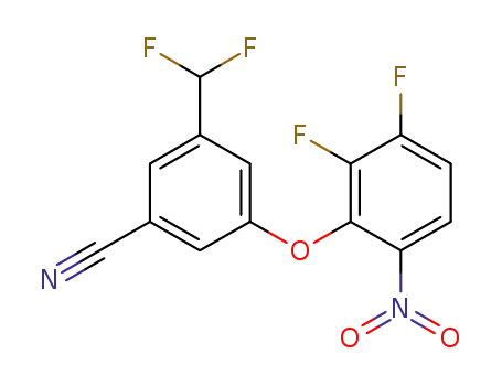 Molecular Structure of 1068603-76-8 (3-difluoromethyl-5-(2,3-difluoro-6-nitro-phenoxy)-benzonitrile)