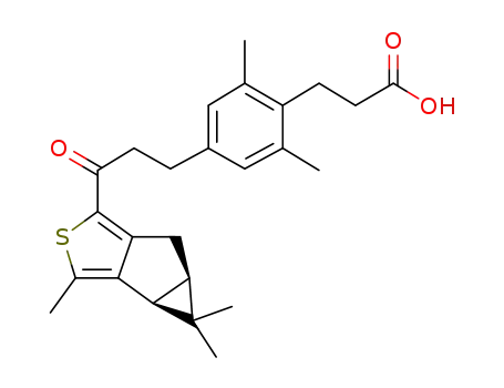 3-(2,6-dimethyl-4-(3-oxo-3-((3bS,4aR)-3,4,4-trimethyl-3b,4,4a,5-tetrahydrocyclopropa[3,4]cyclopenta[1,2-c]thiophen-1-yl)propyl)phenyl)propanoic acid