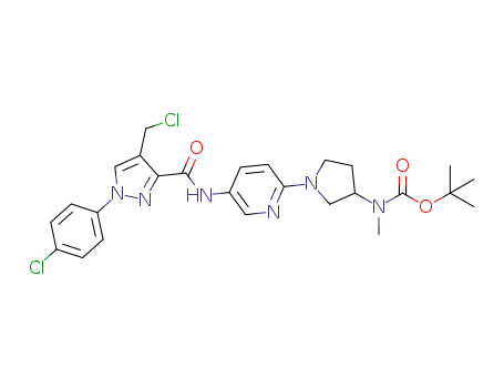 tert-butyl 1-(5-(4-(chloromethyl)-1-(4-chlorophenyl)-1H-pyrazole-3-carboxamido)pyridin-2-yl)pyrrolidin-3-yl(methyl)carbamate