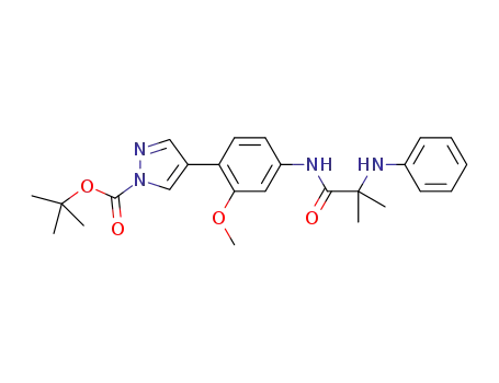 tert-butyl 4-(2-methoxy-4-(2-methyl-2-(phenylamino)propanamido)phenyl)-1H-pyrazole-1-carboxylate