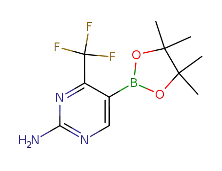 Molecular Structure of 944401-58-5 (2-AMINO-4-TRIFLUOROPYRIMIDINE-5-BORONIC ACID PINACOL ESTER)