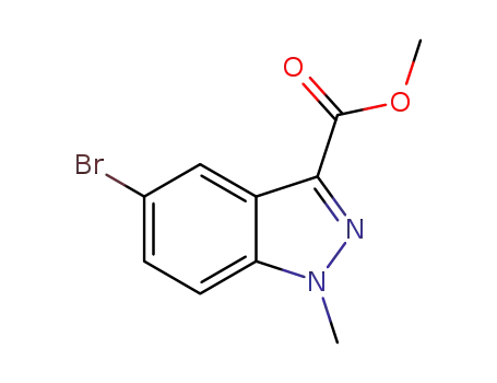 Molecular Structure of 1363381-41-2 (Methyl 1-Methyl 5-broMo-1H-indazole-3-carboxylate)