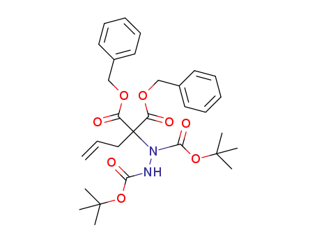 Molecular Structure of 1618700-79-0 (2-allyl-2-(N,N’-di-tert-butoxycarbonylhydrazino)malonic acid di-benzyl ester)