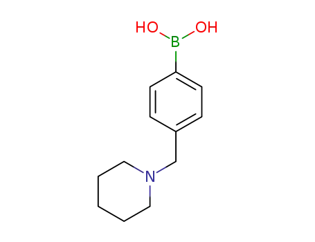 Molecular Structure of 1200434-84-9 (4-(1-PIPERIDINYLMETHYL)PHENYLBORONIC ACID)