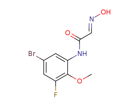 Molecular Structure of 1616831-12-9 (N-(5-bromo-3-fluoro-2-methoxy-phenyl)-2-[(E)-hydroxyimino]-acetamide)
