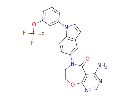 4-amino-6-(1-(3-(trifluoromethoxy)phenyl)-1H-indol-5-yl)-7,8-dihydropyrimido[5,4-f][1,4]oxazepin-5(6H)-one