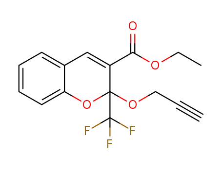 Molecular Structure of 1591994-08-9 (ethyl 2-(prop-2-ynyloxy)-2-(trifluoromethyl)-2H-chromene-3-carboxylate)