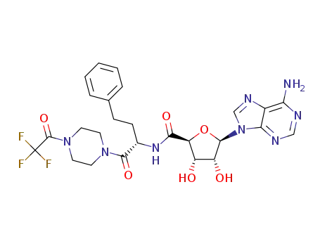 (2S,3S,4R,5R)-5-(6-aminopurin-9-yl)-3,4-dihydroxy-N-[(2S)-1-oxo-4-phenyl-1-[4-(2,2,2-trifluoroacetyl)piperazin-1-yl]butan-2-yl]oxolane-2-carboxamide