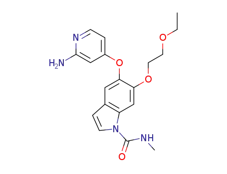 Molecular Structure of 1622205-71-3 (5-((2-aminopyridin-4-yl)oxy)-6-(2-ethoxyethoxy)-N-methyl-1H-indole-1-carboxamide)