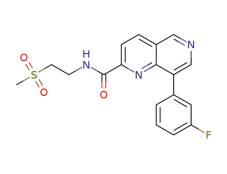 Molecular Structure of 1611473-13-2 (8-(3-fluorophenyl)-N-(2-(methylsulfonyl)ethyl)-1,6-naphthyridine-2-carboxamide)