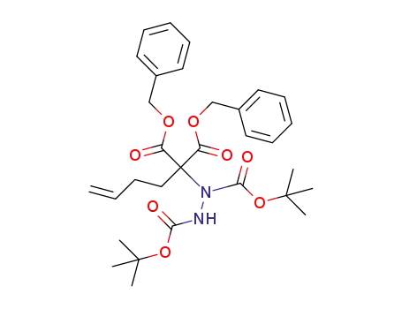 Molecular Structure of 1618700-81-4 (2-but-3-enyl-2-(N, N'-di-tert-butoxycarbonylhydrazino)malonic acid di-benzyl ester)