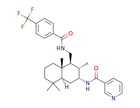 Molecular Structure of 1619983-84-4 (N-((2R,3S,4S,4aS)-3,4a,8,8-tetramethyl-4-((4-(trifluoromethyl)benzamido)methyl)-decahydronaphthalen-2-yl)nicotinamide)