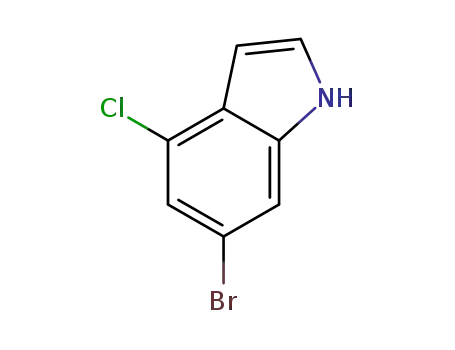 Molecular Structure of 885519-01-7 (1H-Indole, 6-bromo-4-chloro-)