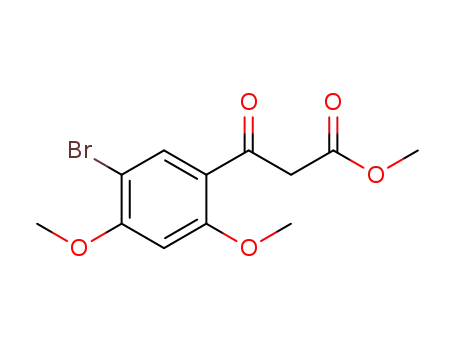 Molecular Structure of 1598387-86-0 (methyl 3-(5-bromo-2,4-dimethoxyphenyl)-3-oxopropanoate)