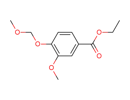 Molecular Structure of 5942-32-5 (Benzoic acid, 3-methoxy-4-(methoxymethoxy)-, ethyl ester)