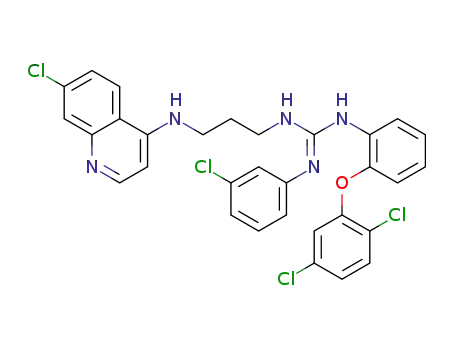 (E)-2-(3-chlorophenyl)-1-(4-(7-chloroquinolin-4-ylamino)propyl)-3-(2-(2,5-dichlorophenoxy)phenyl)guanidine