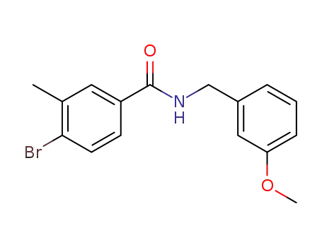 Molecular Structure of 1623120-19-3 (4-bromo-N-(3-methoxybenzyl)-3-methylbenzamide)