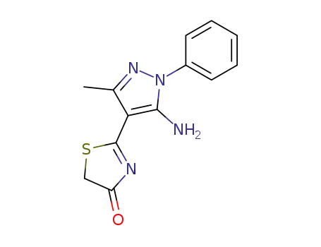 4(5H)-Thiazolone, 2-(5-amino-3-methyl-1-phenyl-1H-pyrazol-4-yl)-