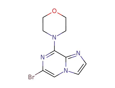 Molecular Structure of 117718-93-1 (6-BROMO-8-MORPHOLINOIMIDAZOL[1,2-A]PYRAZINE)